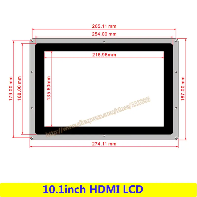 WS 10,1 дюймов HDMI lcd(B)(с чехлом) ips сенсорный экран Привод Demo 1280x800 высокое разрешение поддерживает все Raspberry PI и мульти мини-ПК