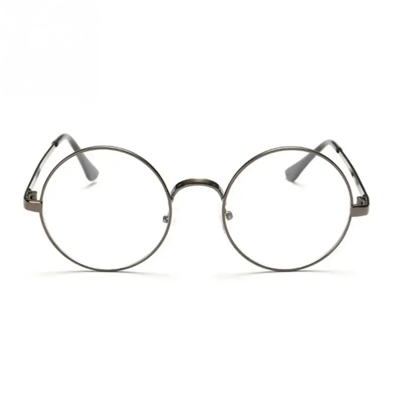 Модные ретро круглые металлические оправы очки прозрачные линзы очки унисекс