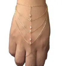 Sl 011 Европейская и американская мода большая Внешняя торговля Модный многослойный браслет Инкрустированный белый кристалл палец один браслет fac