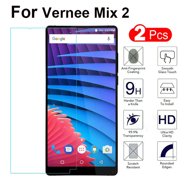 

Vernee Mix 2 Tempered Glass 100% Original Premium 9H 2.5D Screen Protector Film For Mix 2 Phone 6.0 inch (Not Full Cover) 2PCS