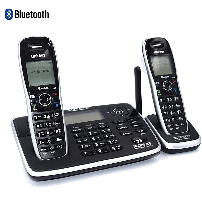 

DECT6.0 Bluethooth Cordless Phone With Answer System Reperter Mute Call ID Wireless Landline Telephone With One Two Handsets