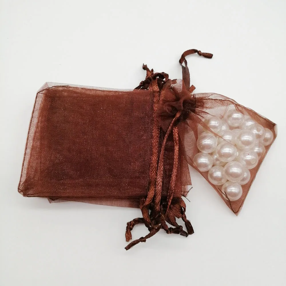 500 шт органзы-сумки коричневые подарочные мешочки из органзы для стенд для ювелирных украшений рождественские Свадебные ювелирные изделия