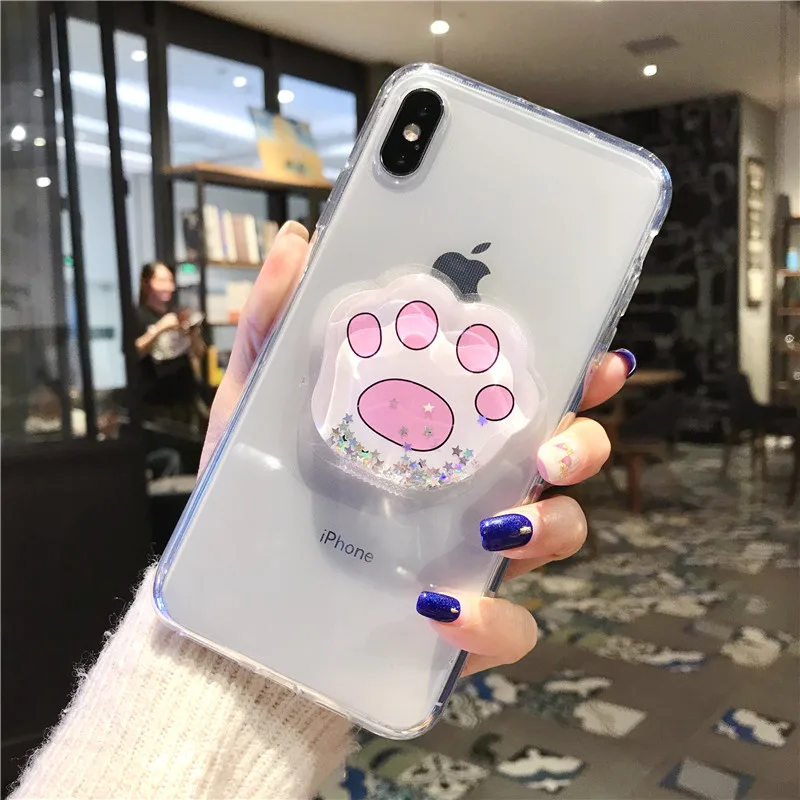 3D Жидкий чехол для телефона с кошачьим когтем Samsung S8 S9 Plus S10 5G Note 8 9 A10 A20 A30 A50 A70 M10 M20