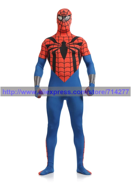 2015 blue and red cool spiderman costume spiderman suit spider man lycra children and adult