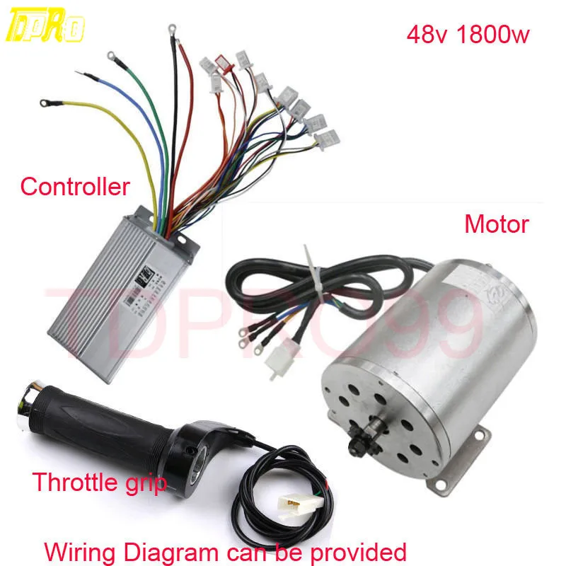 

TDPRO 48V 1800W Brushless Electric Start Motor + Controller + Throttle Grip Twist For Go Kart Buggy Pitbike ATV Pocket Bike