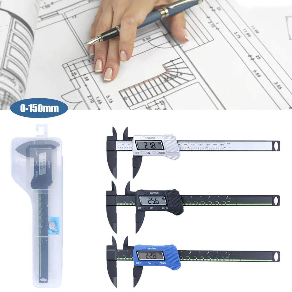 0-6 дюймов прецизионный электронный цифровой штангенциркуль пахиметр с ЖК-экраном дюйм/миллиметр конверсия 150 мм измерительный инструмент