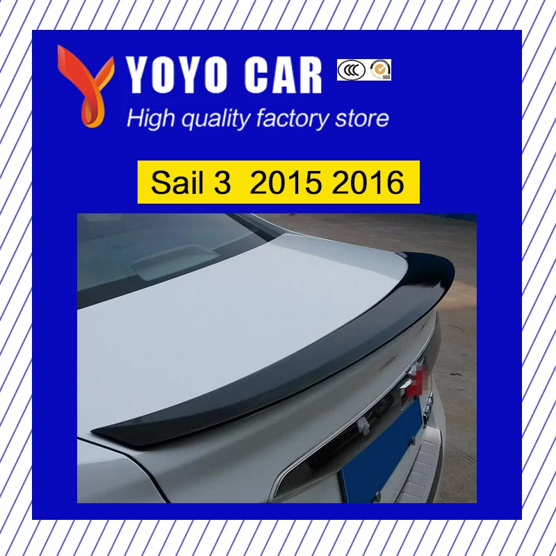 

Hot sale ABS primer black white red ect color car rear lip spoiler for Sail 3 2015 2016