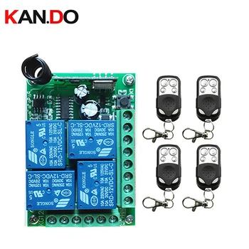 

DC12V 4CH 10A Radio Controller RF Wireless Push Remote Control Switch 433 MHZ Transmitter+Receiver Garage Door/ window