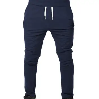 

Hot sale Men Outdoor Sports Sweatpants Running Pants Solid Color Drawstring Long Trousers