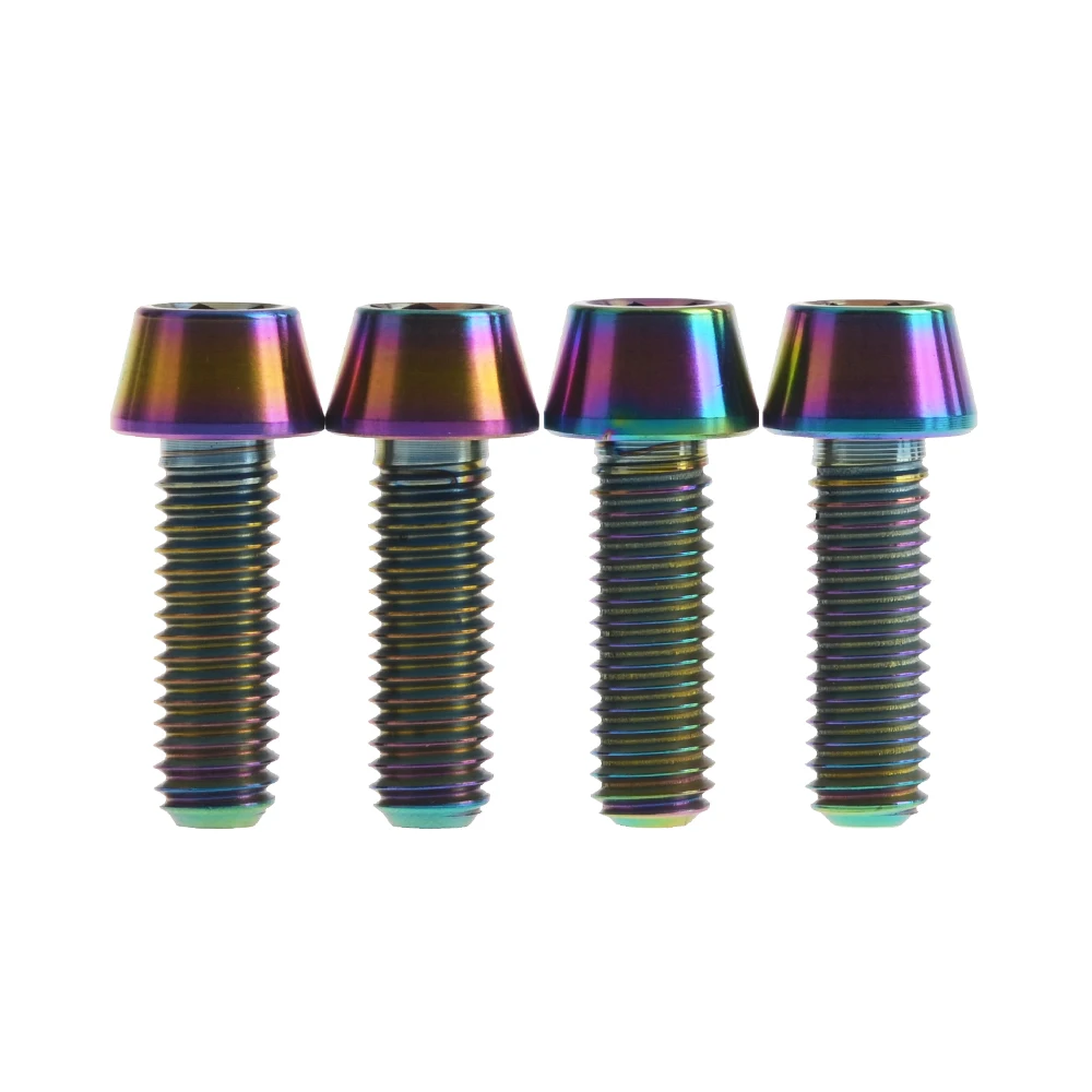 4pcs M6X18mm Ti Titanium Alloy Bike Bicycle Handlebar Bolt Screw Bolts