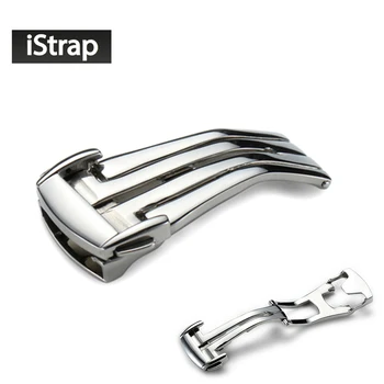 

iStrap 16mm 18mm 20mm silver 316L Stainless Steel Polished Deployment Watch Buckle Clasp For Omega Watch Strap Band