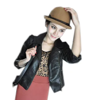 

2020 New black leather jacket for women fashion ladies zipper motorcycle jacket slim outerwear ladis jackets brand design New