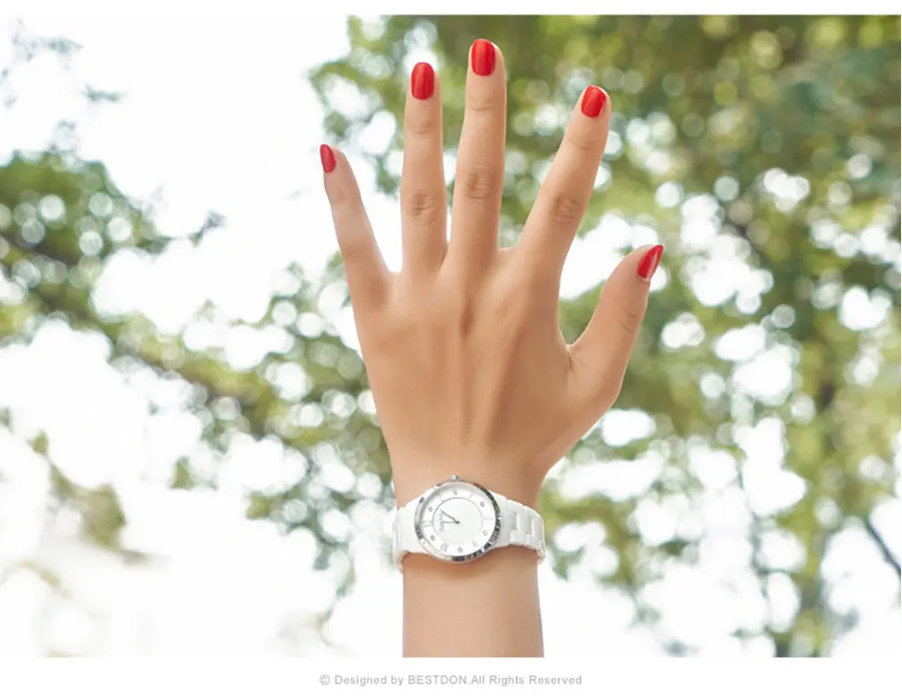 Bestdon керамические женские часы с сапфировым кристаллом, модные ...