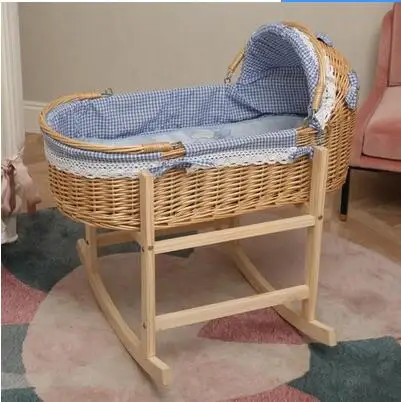 Новая Обновленная деревянная портативная детская колыбель-кровать с роликом для детей, вращающееся на градусов колесо, детская кроватка для новорожденных 0-24 м, новинка 360 - Цвет: middle size 80cm