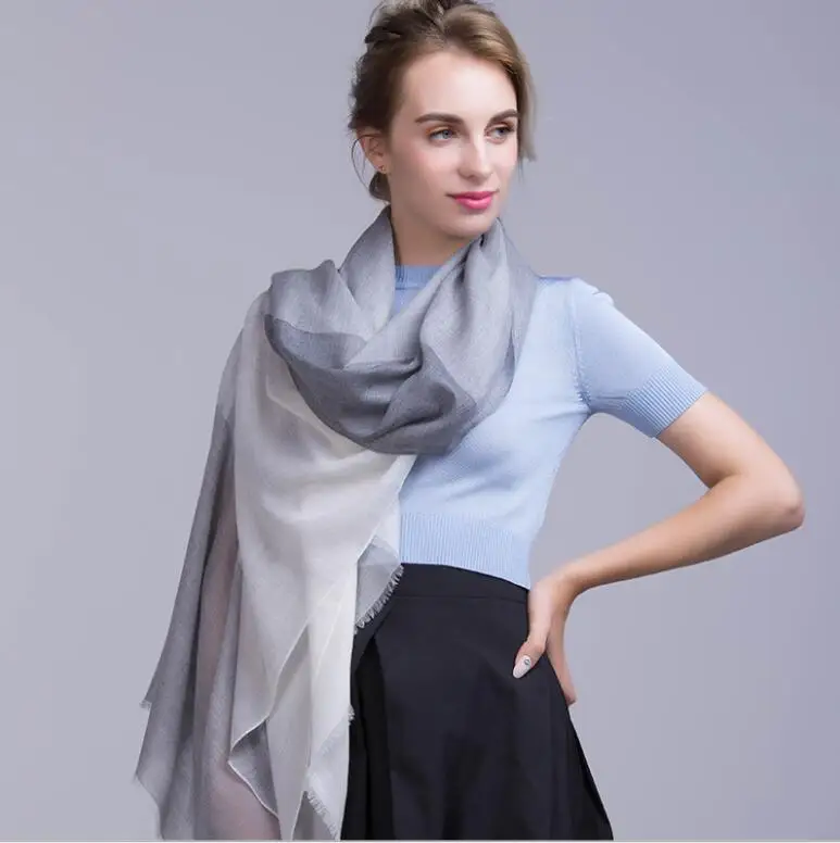 

Cashmere Scarf Women Soft Warm Natural Fabric Fashion Gray Big Plaid scarves Thin Shawl High Quality Free Shipping