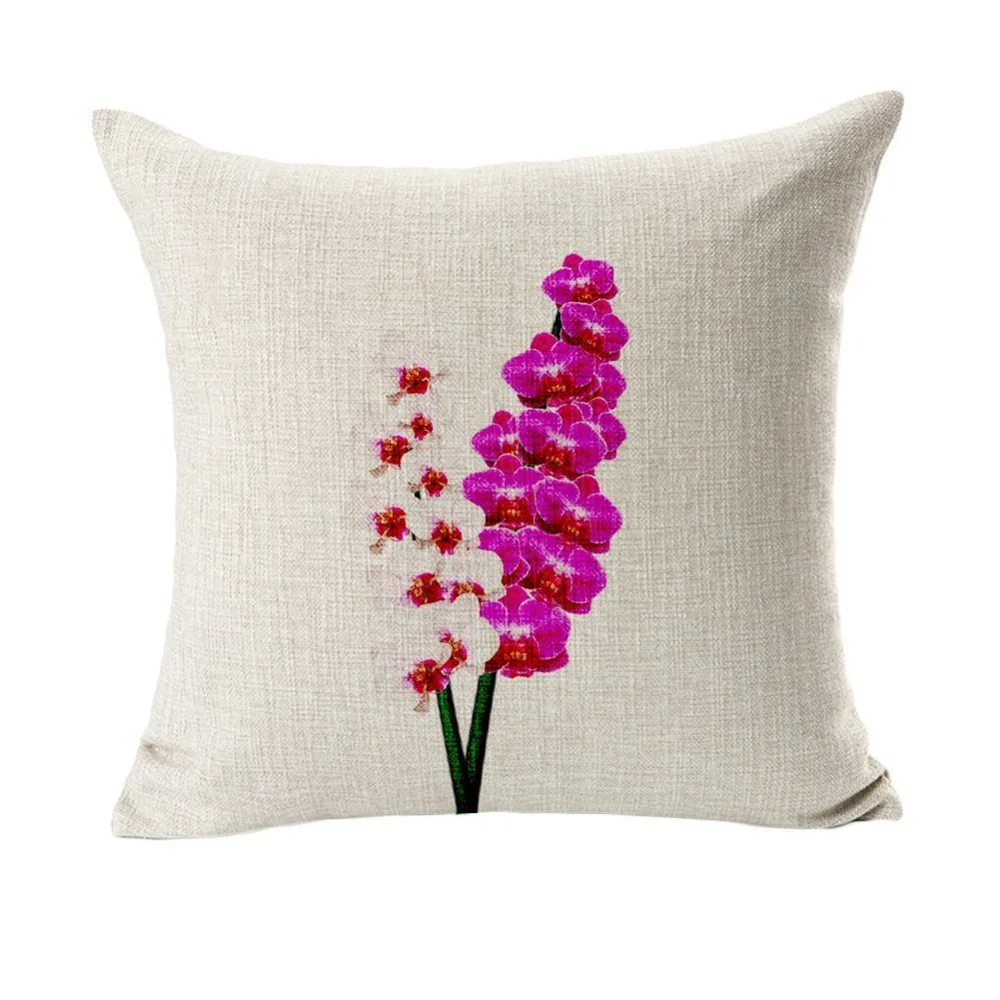 Красный, Белый Blossom подушку хлопок белье Home Decor подарок 18 ''X 18''