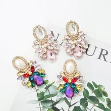 Мода snoops дизайн очаровательные разноцветные стразы серьги-гвоздики для женщин модные серьги с кристаллами ювелирные изделия Brinco подарок для девочек