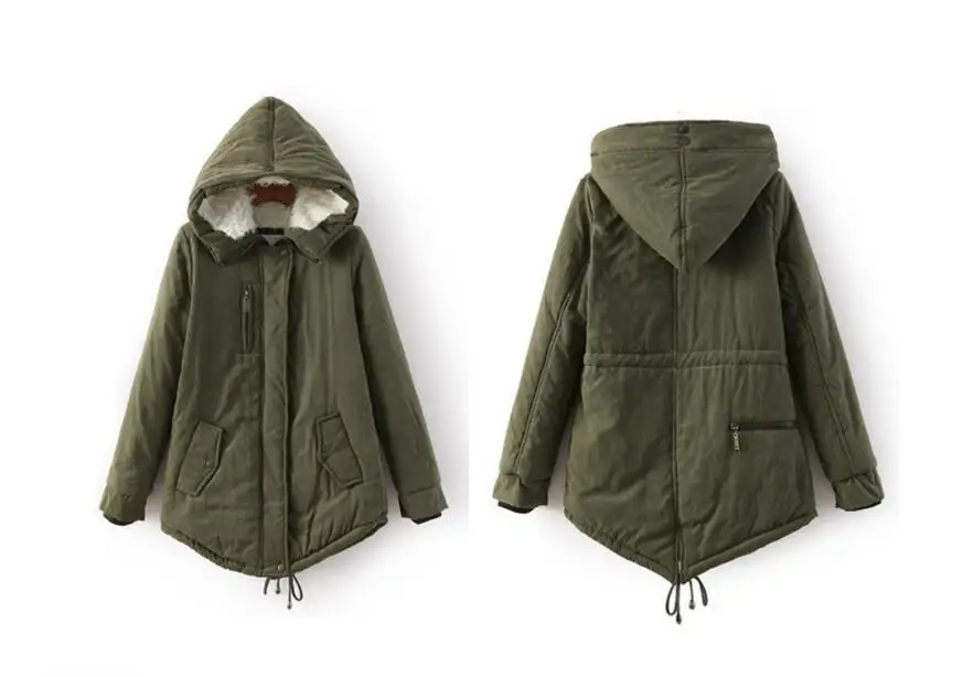 ZQLZ Winter Jacket Women 2018 Hooded Slim Thick Long Cotton Padded Warm Coat Fashion Army Green High Quality Ladies Parka