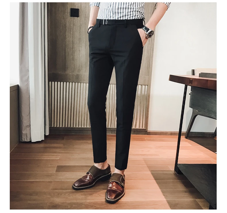 2018 новый модный мужской костюм брюки Slim Fit платье брюки мужские офисные брюки большой размер деловые классические мужские офисные брюки