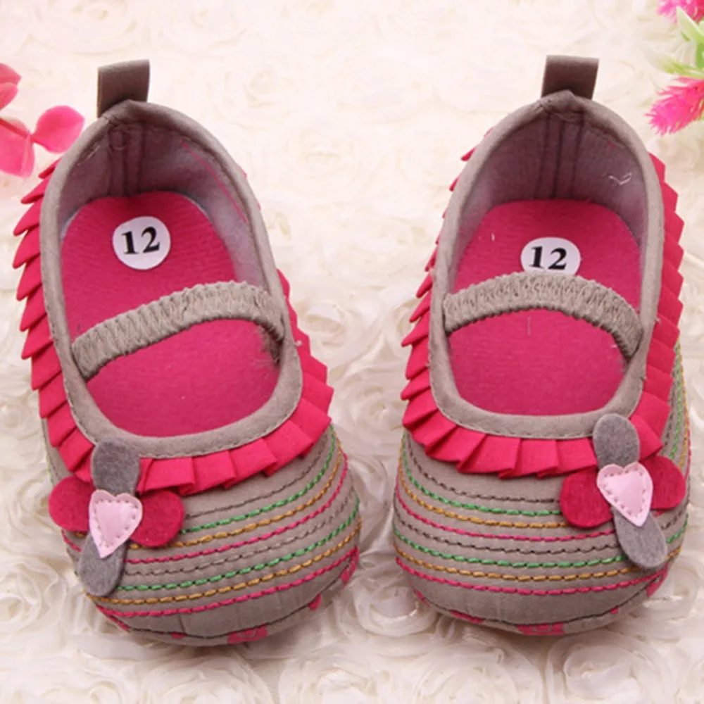 

Sweet Baby Shoe First Walker Flower Ruffled Soft Sole Comfort Soft Bottom Toddler Shoes