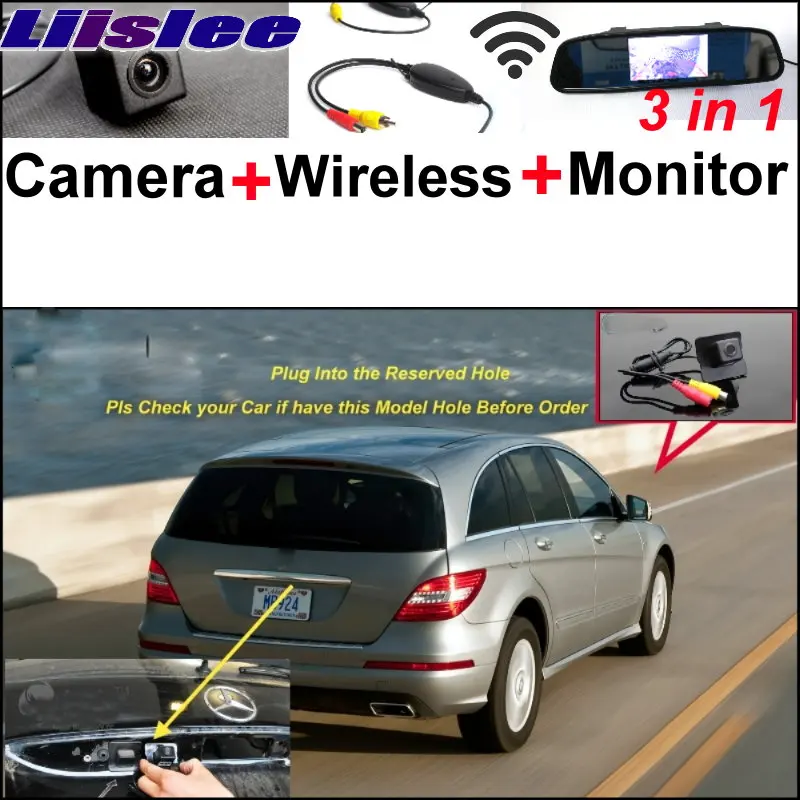 Liislee Original Hole Camera + Wireless Receiver + Mirror Screen Parking System For Mercedes Benz R MB W251 R300 R350 R500 R63