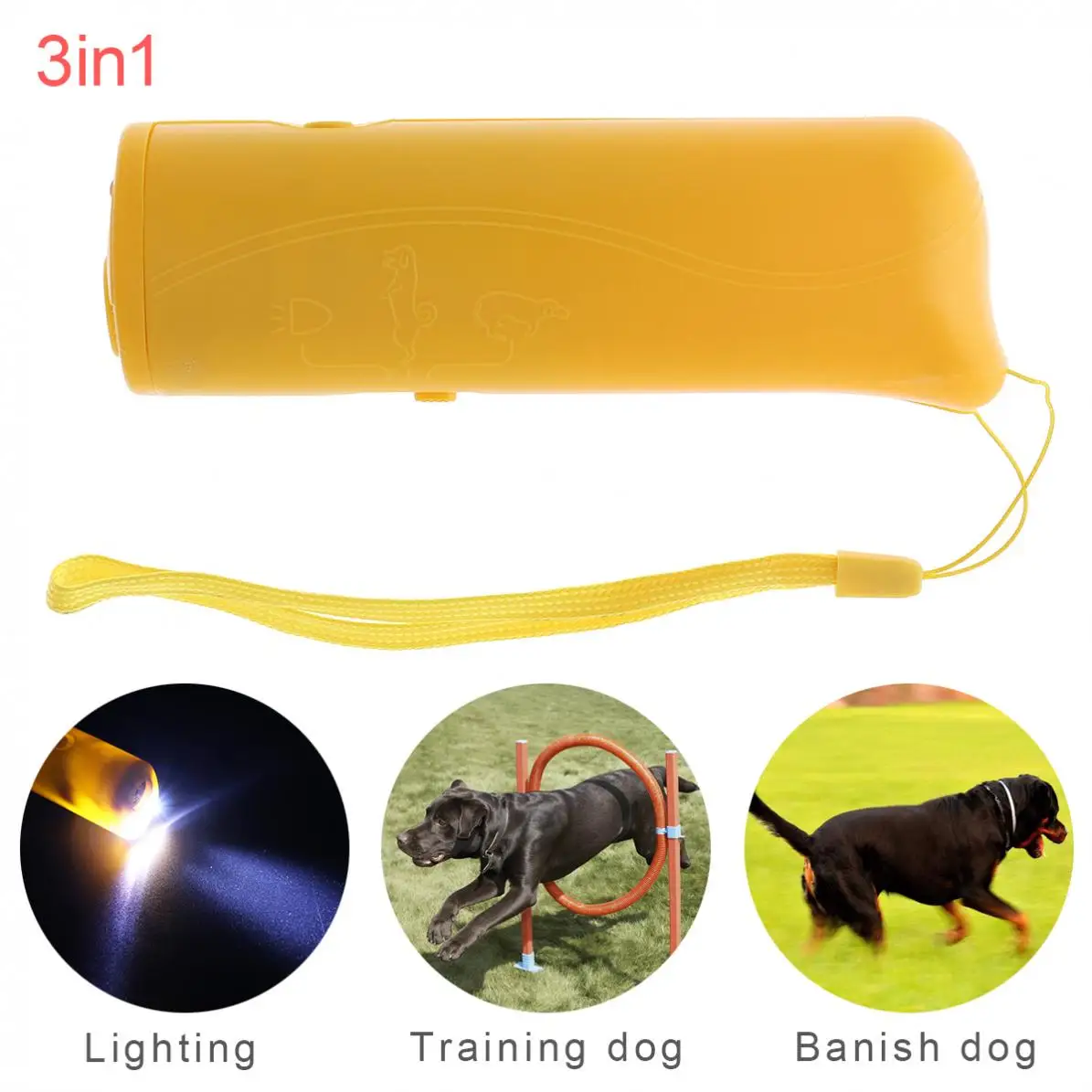 3 Modes Ultrasonic LED Dog Repeller Trainer Pet Dog