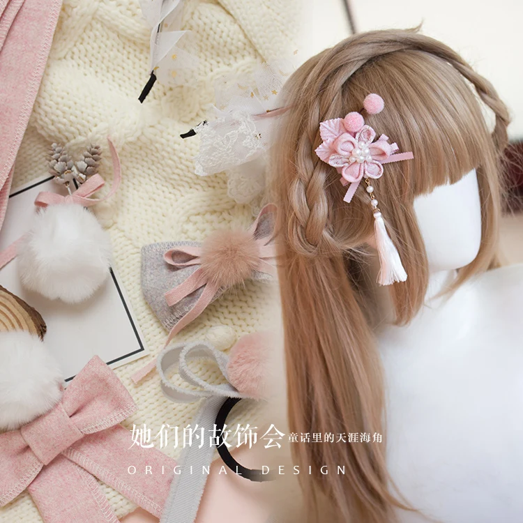 

Sweet lolita princess hairpin Gray powder warm colors autumn head ornaments bow hair clips hair belt of the Japanese GSH180