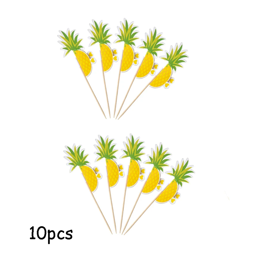 Фламинго торт Топпер 10 шт. Ананас Фрукты зубочистка цветок знак Свадебная вечеринка украшение Пасха украшения дома аксессуары - Цвет: 10pcs Flamingo