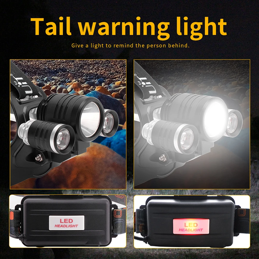 BORUiT LED Headlamp Bicycle light 3-Mode IPX5 Headlight RJ-1156 XML L2 green LED Cycling Light Head Torch Out Door light Frontal (12)