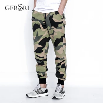 

Gersri summer new jogging sports camouflage men trousers loose youth fashion men's small leg casual sport daily pants