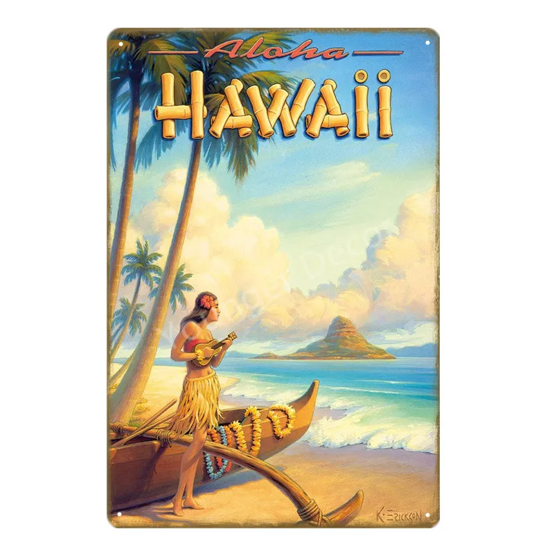 Вечерние украшения Aloha Tiki Bar постер с рисунком стен для ресторана паба домашнего