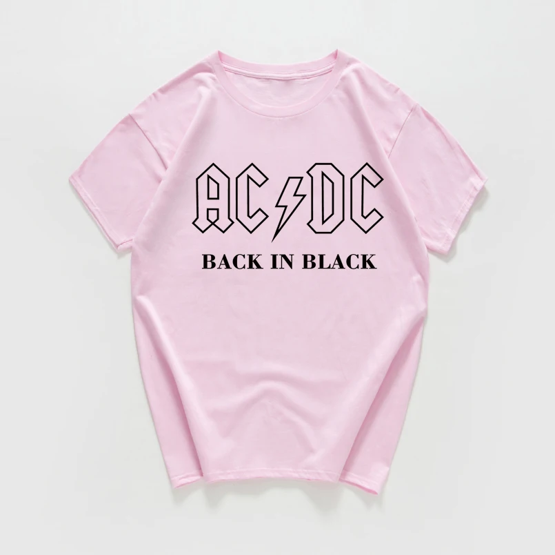 Уличная одежда AC/DC футболки женские/мужские рок-группа футболка размера плюс хлопок крутая футболка женская одежда винтажные Топы