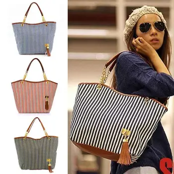 

Womens Canvas plaid Handbags Girls Tote Satchel Beach Shoulder shopping Bags