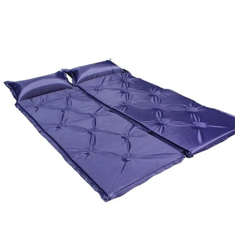 2 unids mucho azul acampar aire libre colchoneta de aire sola persona uso carpa cama de aire colchón de aire con sistema de auto inflado LY 6020|inflatable air mattress|air mattresscamping