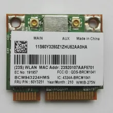 Беспроводной адаптер для BCM943224HMS двухдиапазонный 802.11a/b/g/n 300 Мбит/с WiFi для lenovo Thinkpad E420 E520 серии, FRU 60Y3251