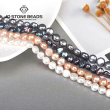 Высококачественный розовый цвет 6 7 8 9 10 11 мм размер на выбор натуральный плоский круглый серебряный цвет бусины из пресноводного жемчуга 15"