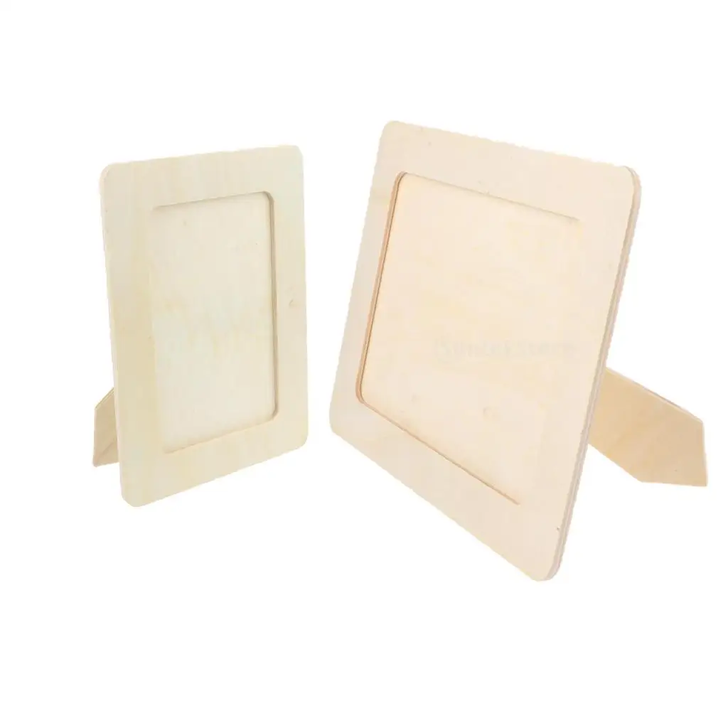 Simple Designs Unfinished Wooden Solid Wood Photo Picture Frames Ready to Paint for ’s Art Craft DIY Projects