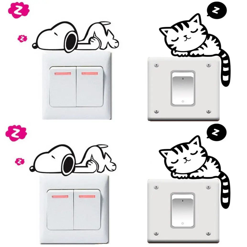 

Kids Baby Nursery Bedroom Cartoon Decoration Lovely Animal Switch Wall Sticker