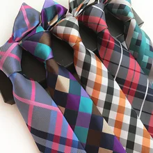 Шелковый полиэстеровый жаккардовый тканый 8 см модные решетки оплаченные чеки Галстуки деловой галстук мужские свадебные аксессуары
