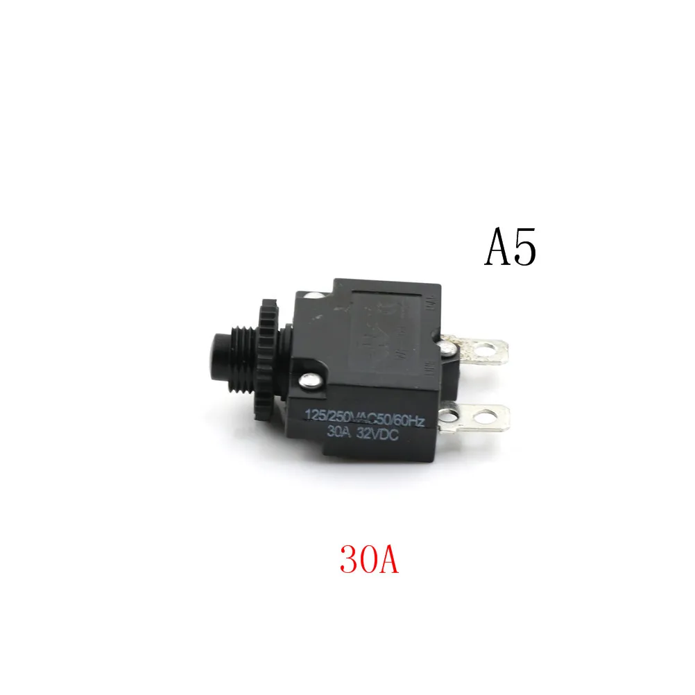1X 3A, 6A, 8A, 25A, 30A, 35A автоматический выключатель AC250V DC32V кнопочный сбрасываемый тепловой выключатель крепление панели - Цвет: A5
