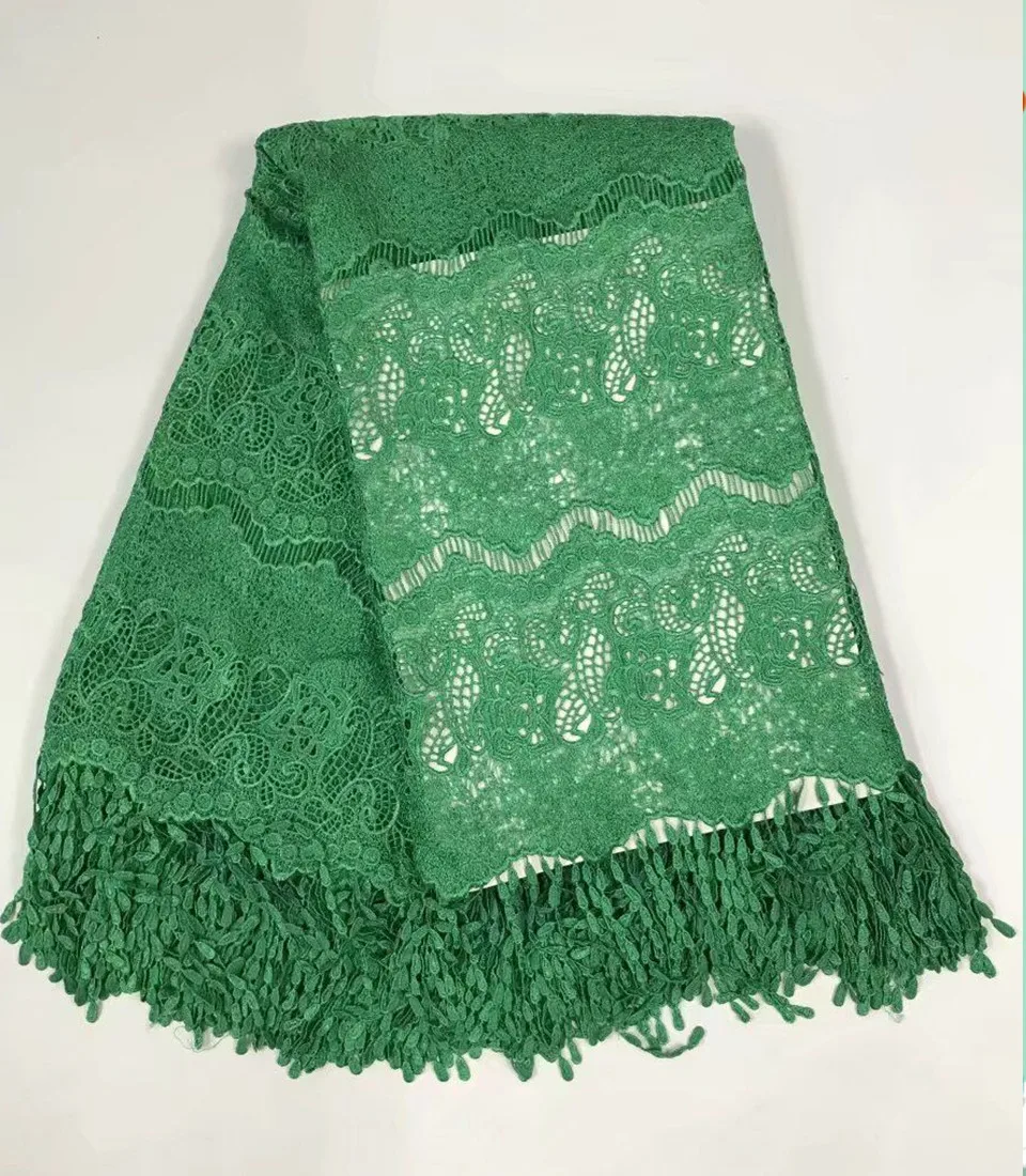 

2017 African polyester nigerian guipure cord Swiss lace,high quality water soluble lace Fabric for dresses 5 yards /lot RL121403