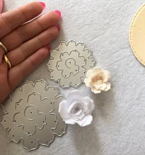 3d rosa flor quadro do ofício morre corte de metal dados estêncil para diy scrapbooking álbum de fotos papel cartão de fazer decorativo(China)
