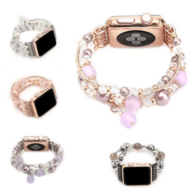 Prix pour URVOI bande pour apple watch série 1 2 de luxe agate conception avec spirale flexible cordon sangle pour iwatch femme style de mode poignet Prix pour URVOI bande pour apple watch série 1 2 de luxe agate conception avec spirale flexible cordon sangle pour iwatch femme style de mode poignet
