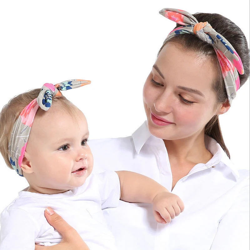 2 шт./компл. Kawaii повязка на голову для родителей и детей 2017 Горячая тюрбан из
