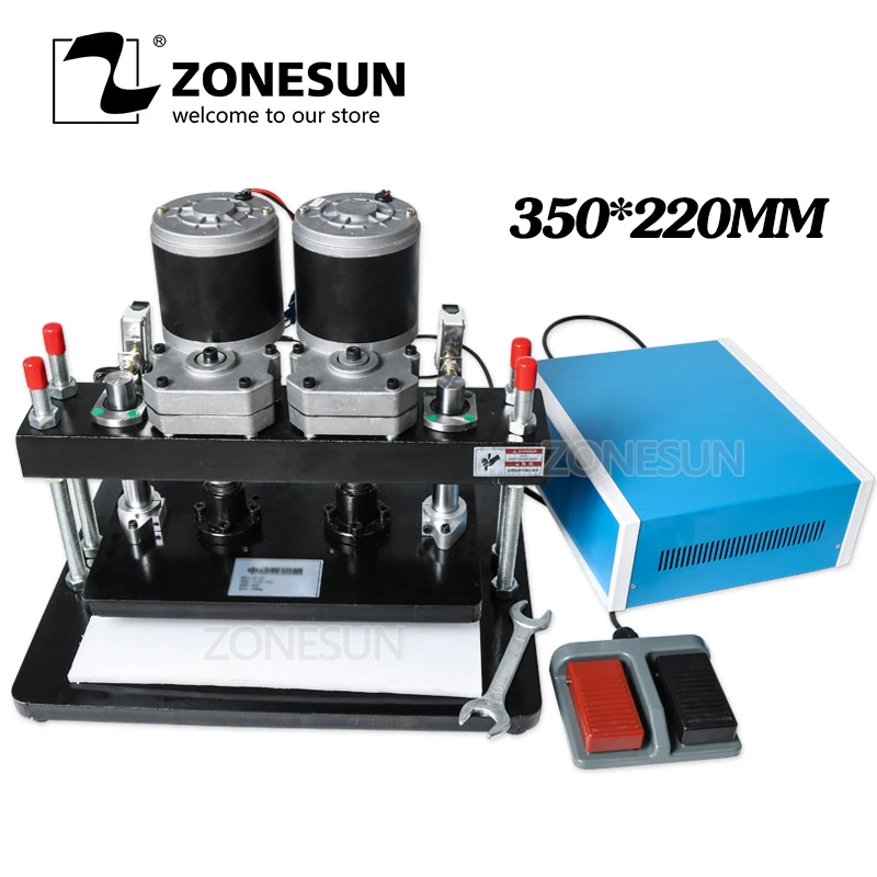 ZONESUN 35x22 см электрическая машина для высечки кожи фотобумага пресс-форма