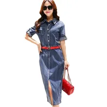 ZYFPGS стиль платье женские хлопчатобумажные джинсы, платья сексуальные повседневные женские винтажные офисные платья NL0152