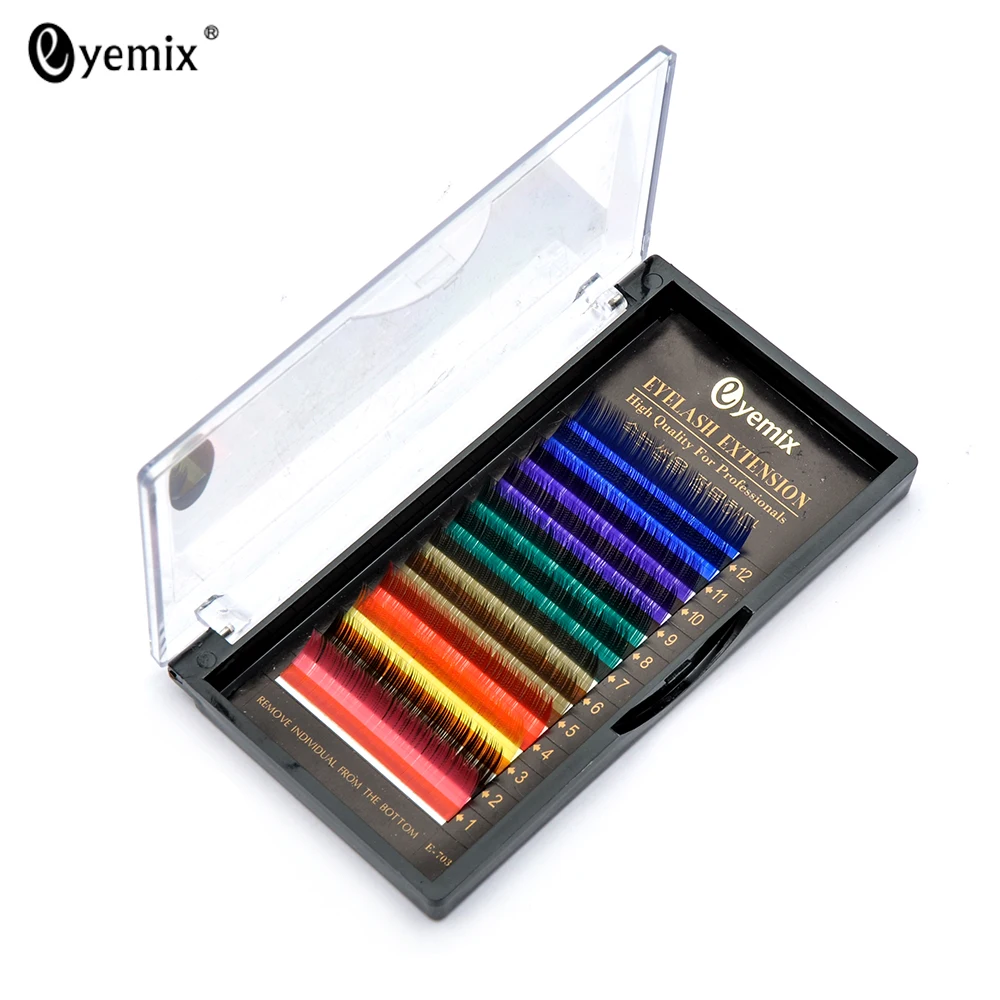 Eyemix Individual шелковые ресницы наращивание 8 цветов микс Blink накладные вечеринка