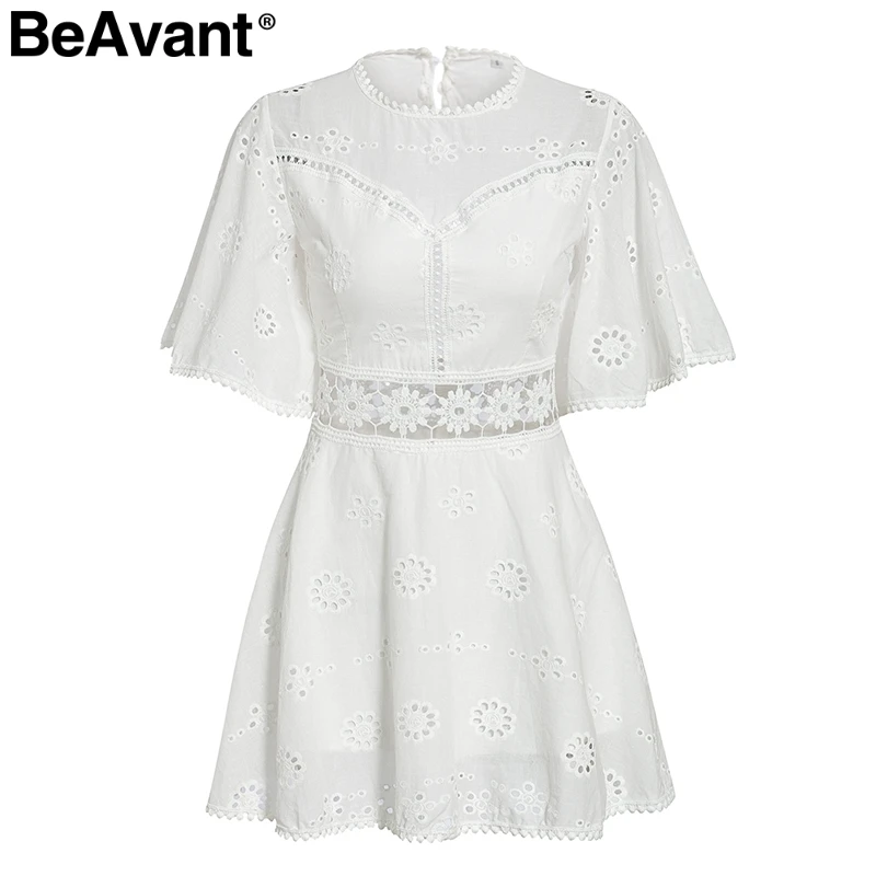 BeAvant/винтажное женское платье с цветочной вышивкой белое хлопковое льняное