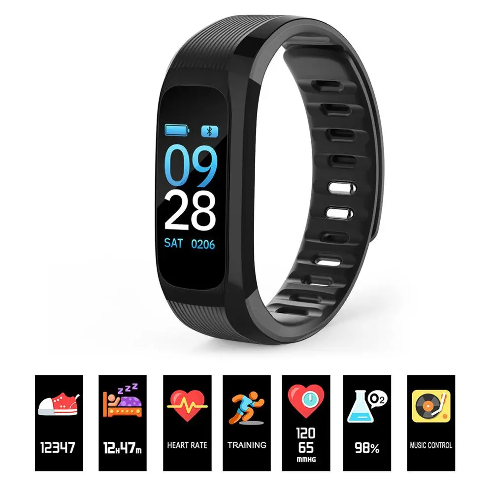 

IP67 Smart Heart Rate Bracelet For Xiaomi Fitness Tracker Blood Pressure Monitor Colorful Screen Watch Pedometer Wristband Brace