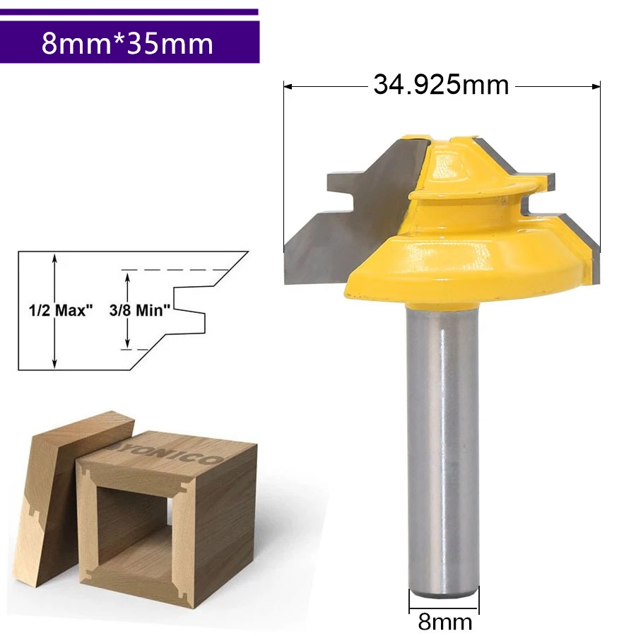 

8mm*35mm-1PC,45 degrees CNC solid Carbide Milling Cutter,woodworking router bit,Floor knife,mortise end mill,cabinet wood tool